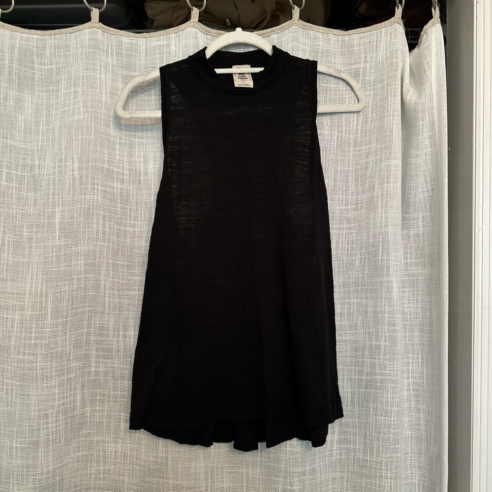 Black High-Neck Tank Top